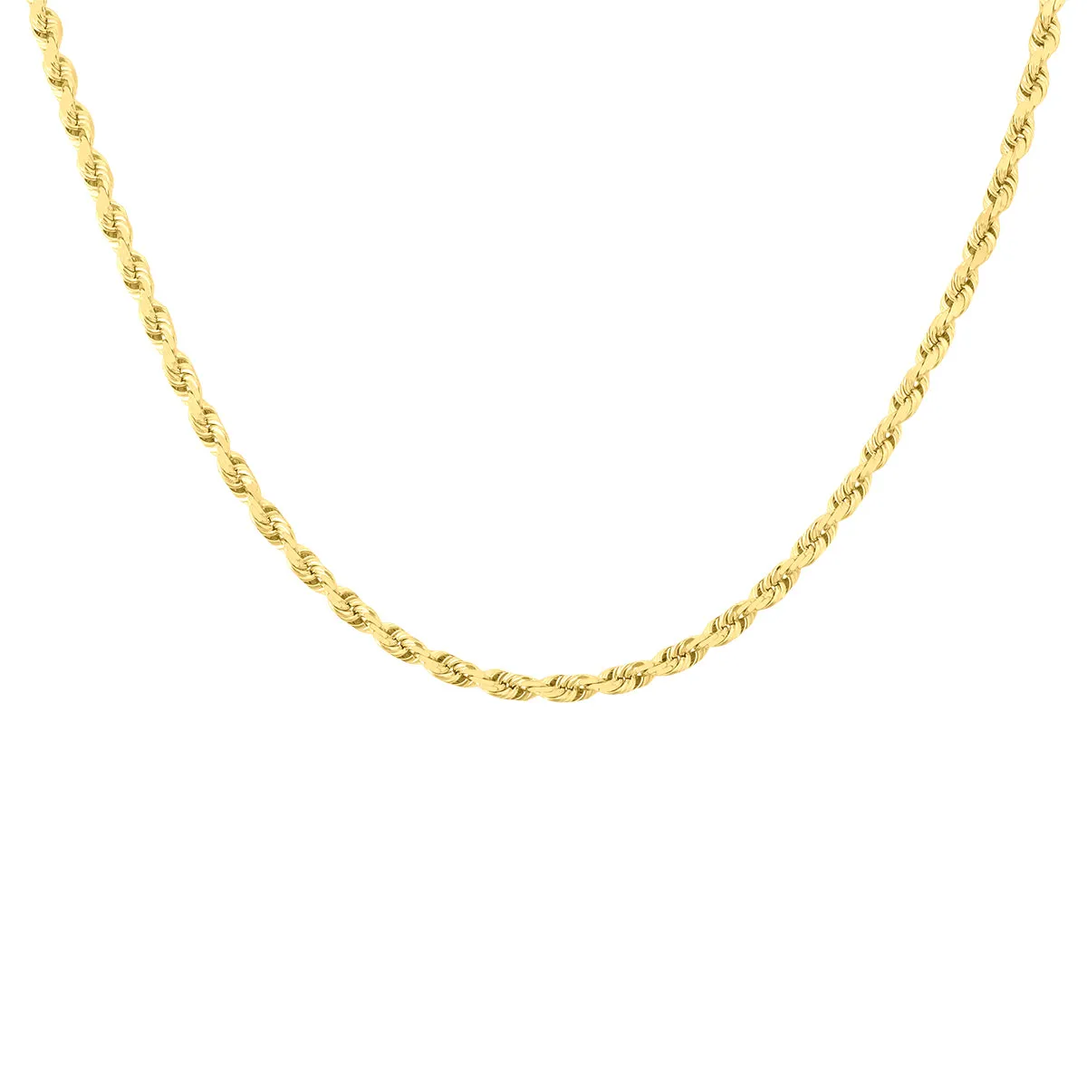 10K Yellow Gold 5Mm Classic Diamond Cut Rope Chain With Lobster Clasp - 20 Inch