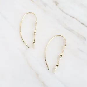 14k Twisted Bar Drop Earrings