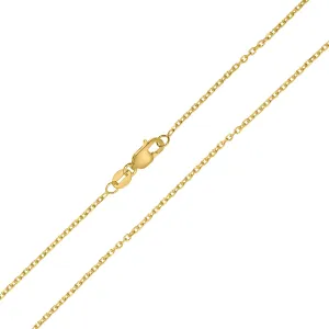 14K Yellow Gold 1.4Mm Diamond Cut Oval Cable Chain With Lobster Clasp - 20 Inch