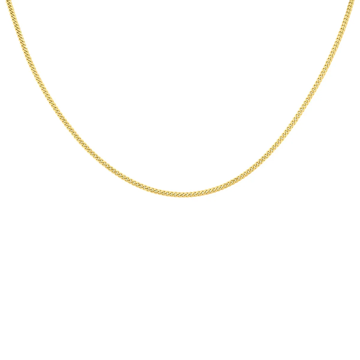 14K Yellow Gold 2Mm Shiny Diamond Cut Gormette Chain With Lobster Clasp - 22 Inch