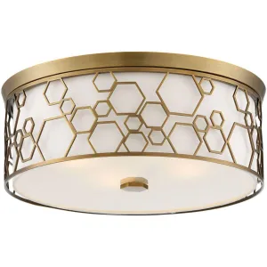 17 in. LED Flush Mount Light Polished Brass finish