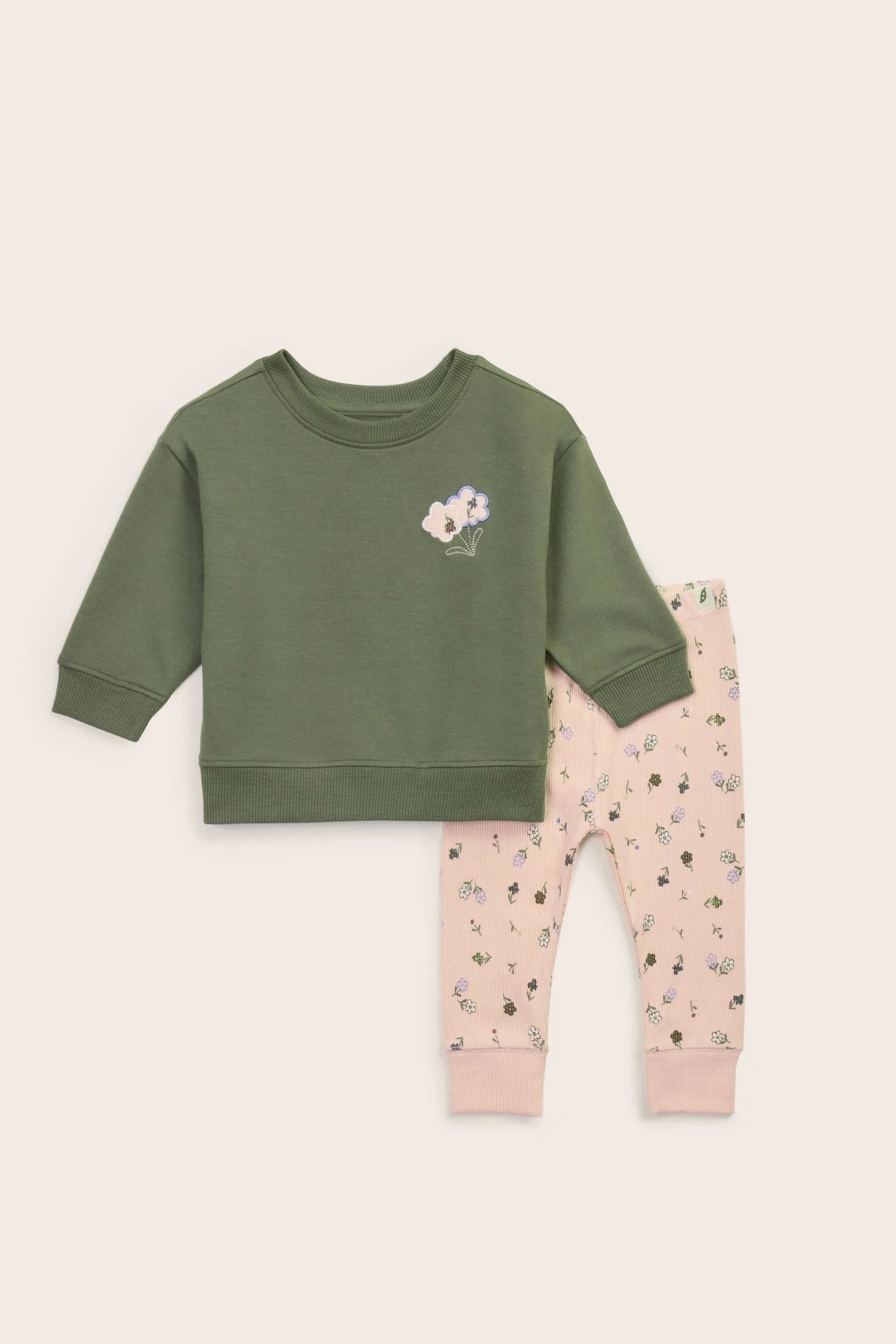 2-Piece Organic Cotton Sweatshirt and Legging Set