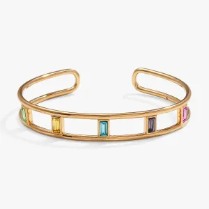 ‘90s Nostalgia Multicolor Crystal Cuff Bracelet