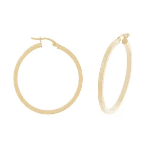 9ct Yellow Gold Diamond Cut Hoop Earrings 30mm