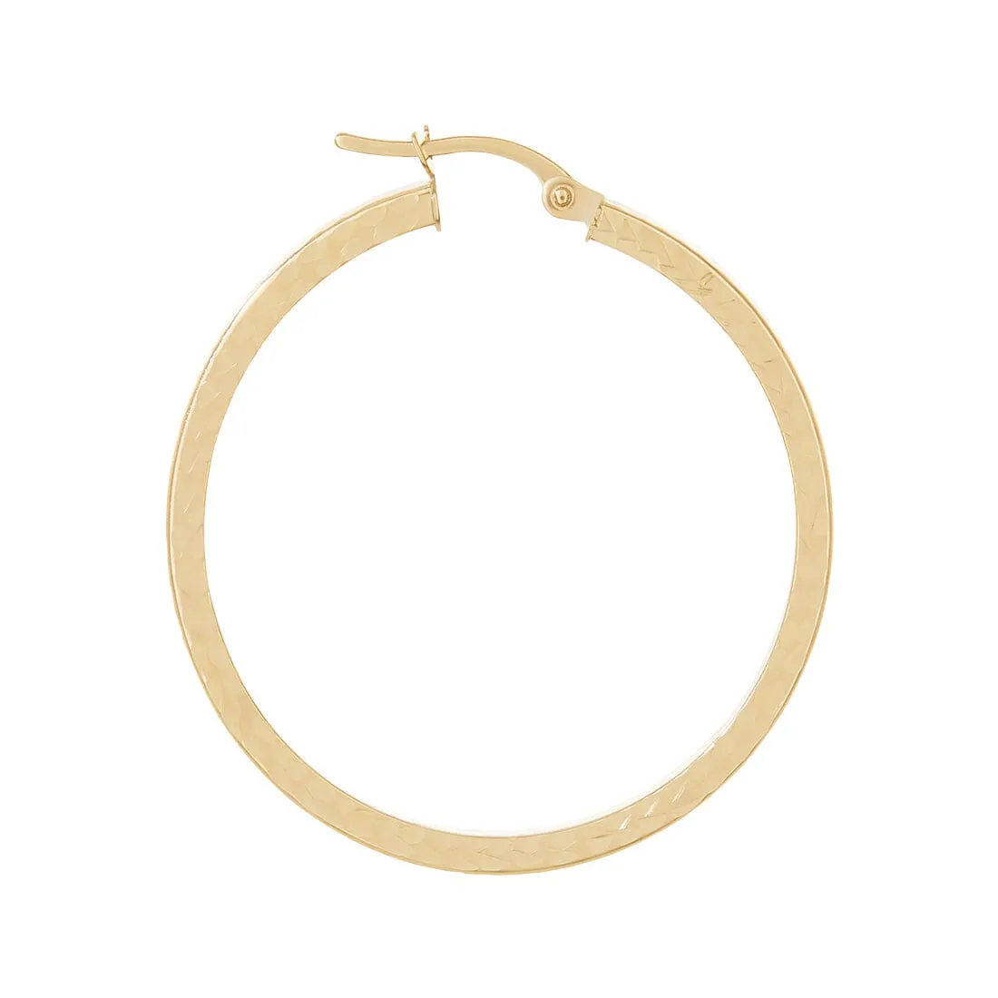 9ct Yellow Gold Diamond Cut Hoop Earrings 30mm