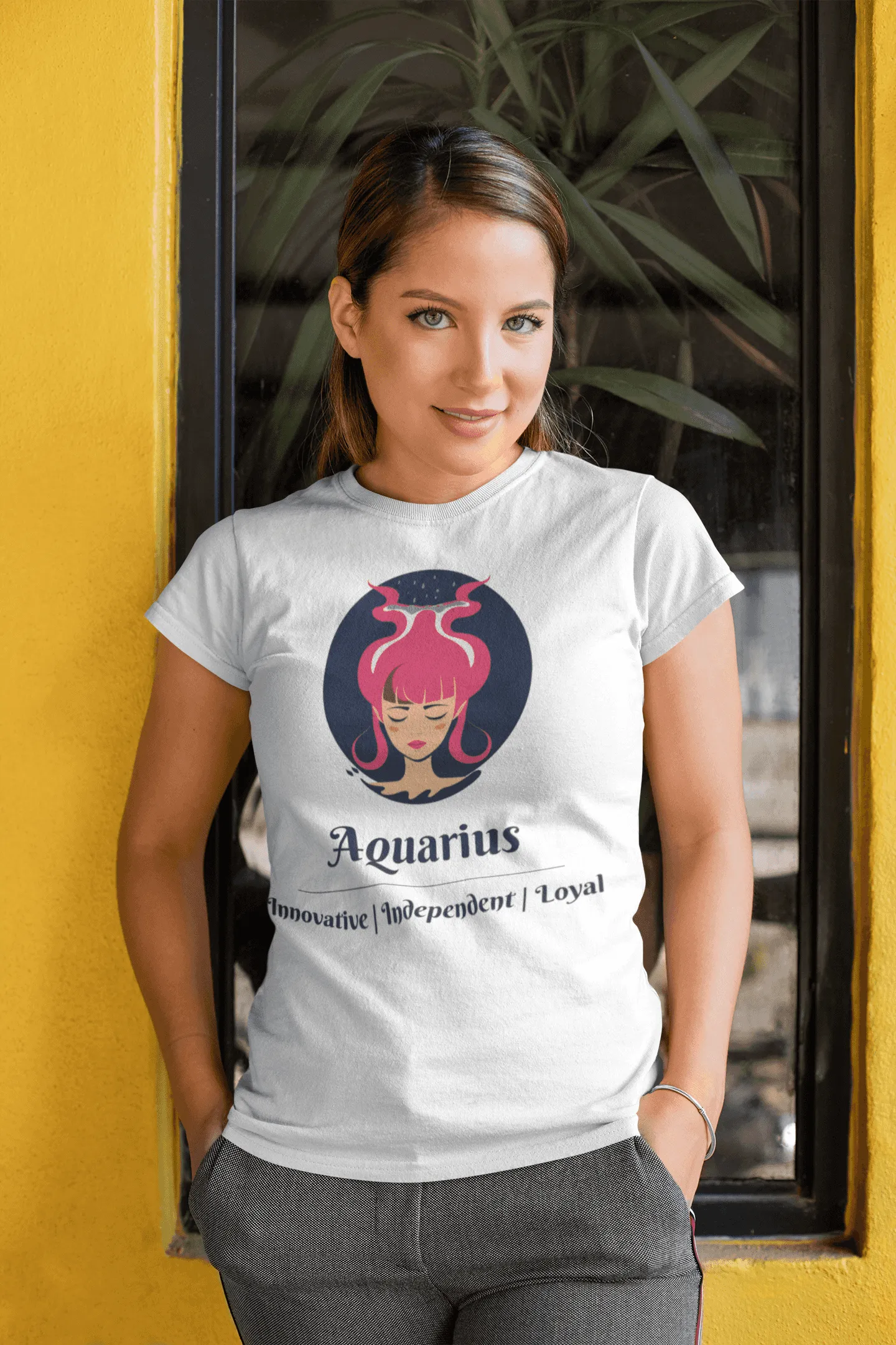 Aquarius- Stylish and Charismatic Zodiac Women's cotton Tee