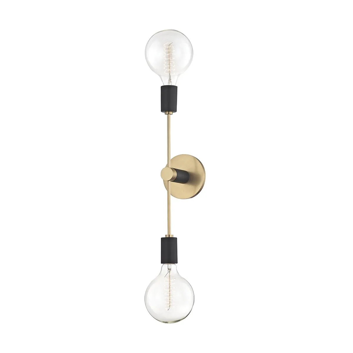 Asrid 2 Lights Armed Sconce Brass & Black Finish