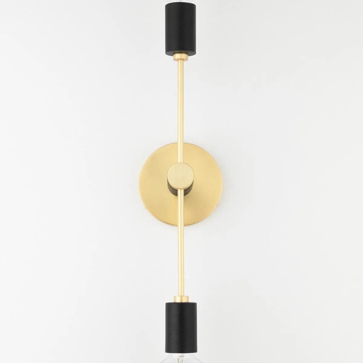 Asrid 2 Lights Armed Sconce Brass & Black Finish