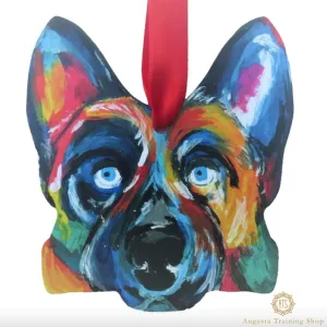 Augusta Handmade Colorful German Shepherd Ornament