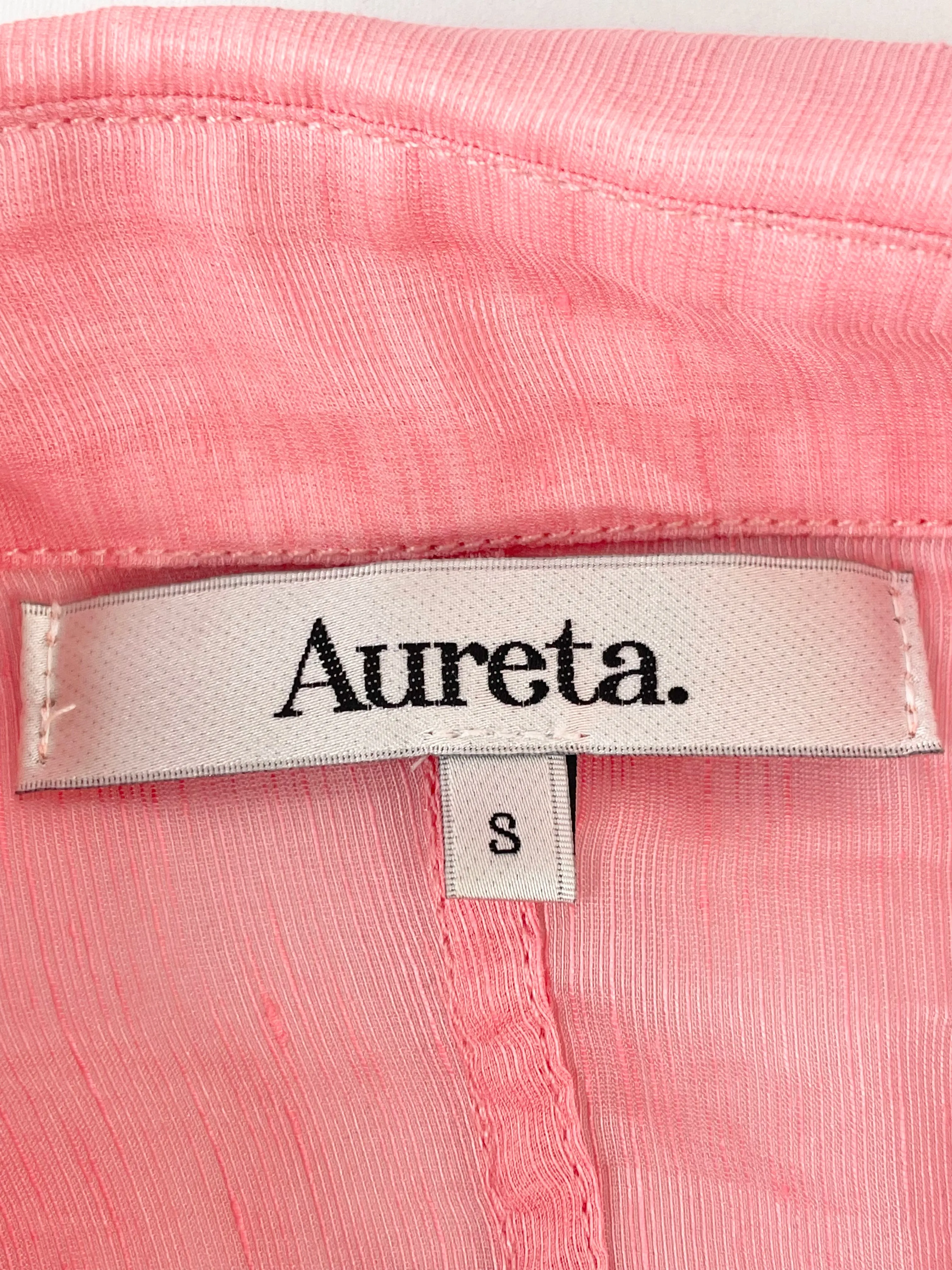 Aureta Pink Slipper 'Aspen' Linen Blend Blouse - AU8