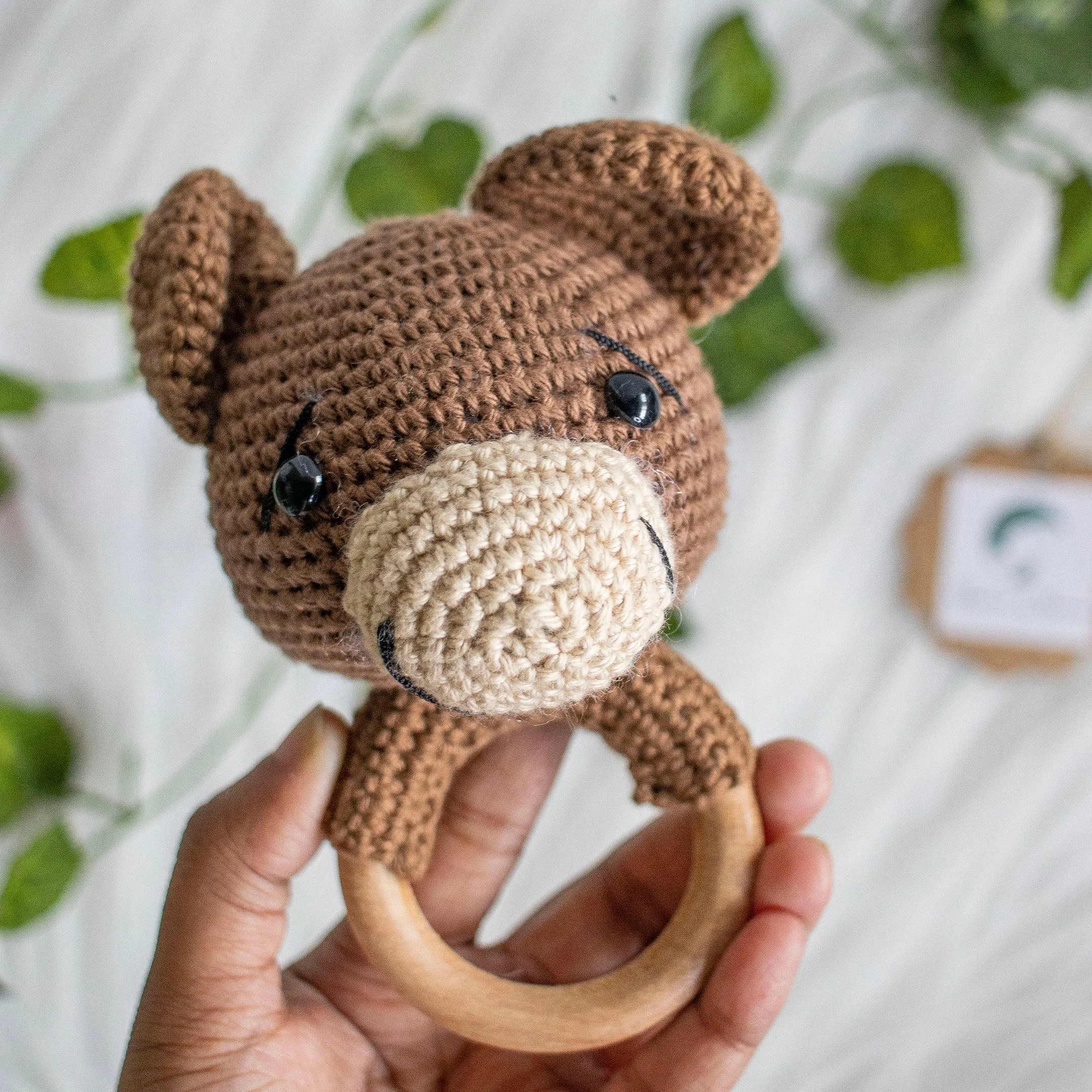 Bear - Handmade Crochet Rattle