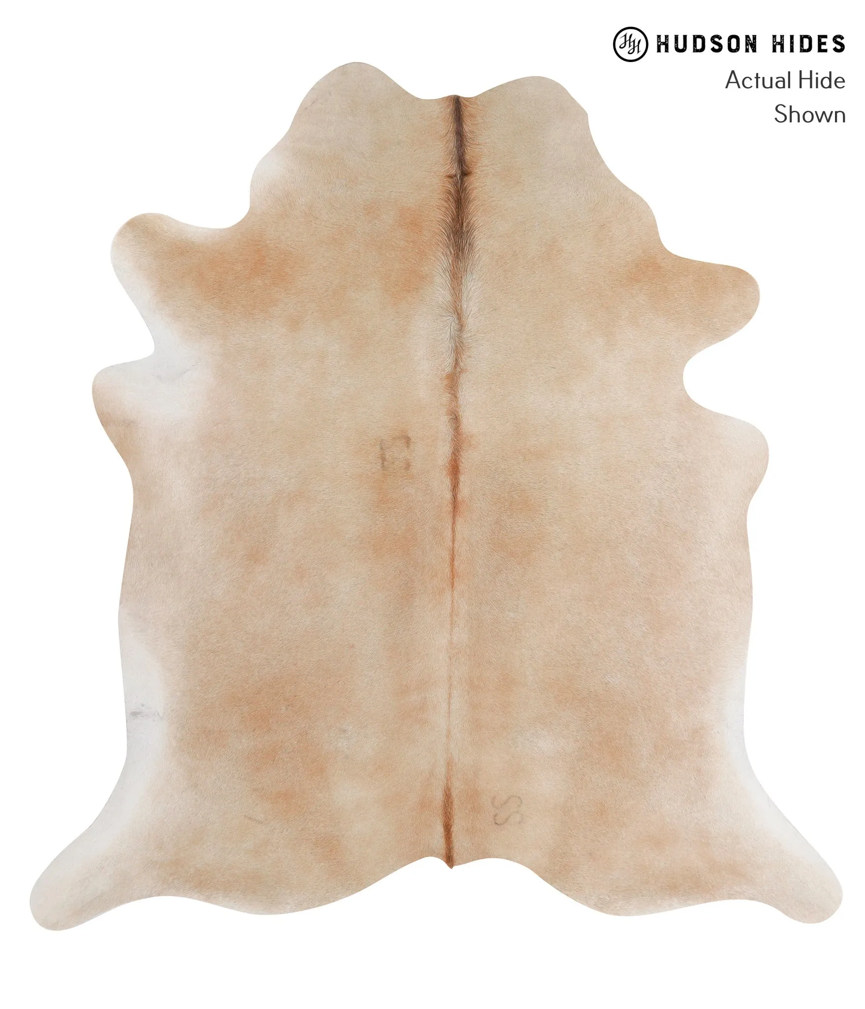 Beige X-Large Brazilian Cowhide Rug 6'7"H x 6'2"W #86416 by Hudson Hides