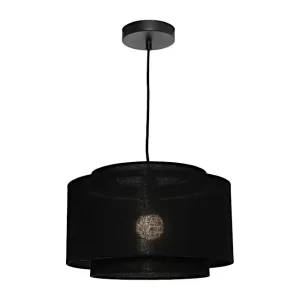 Bern Medium Pendant Black Modern Layered Fabric