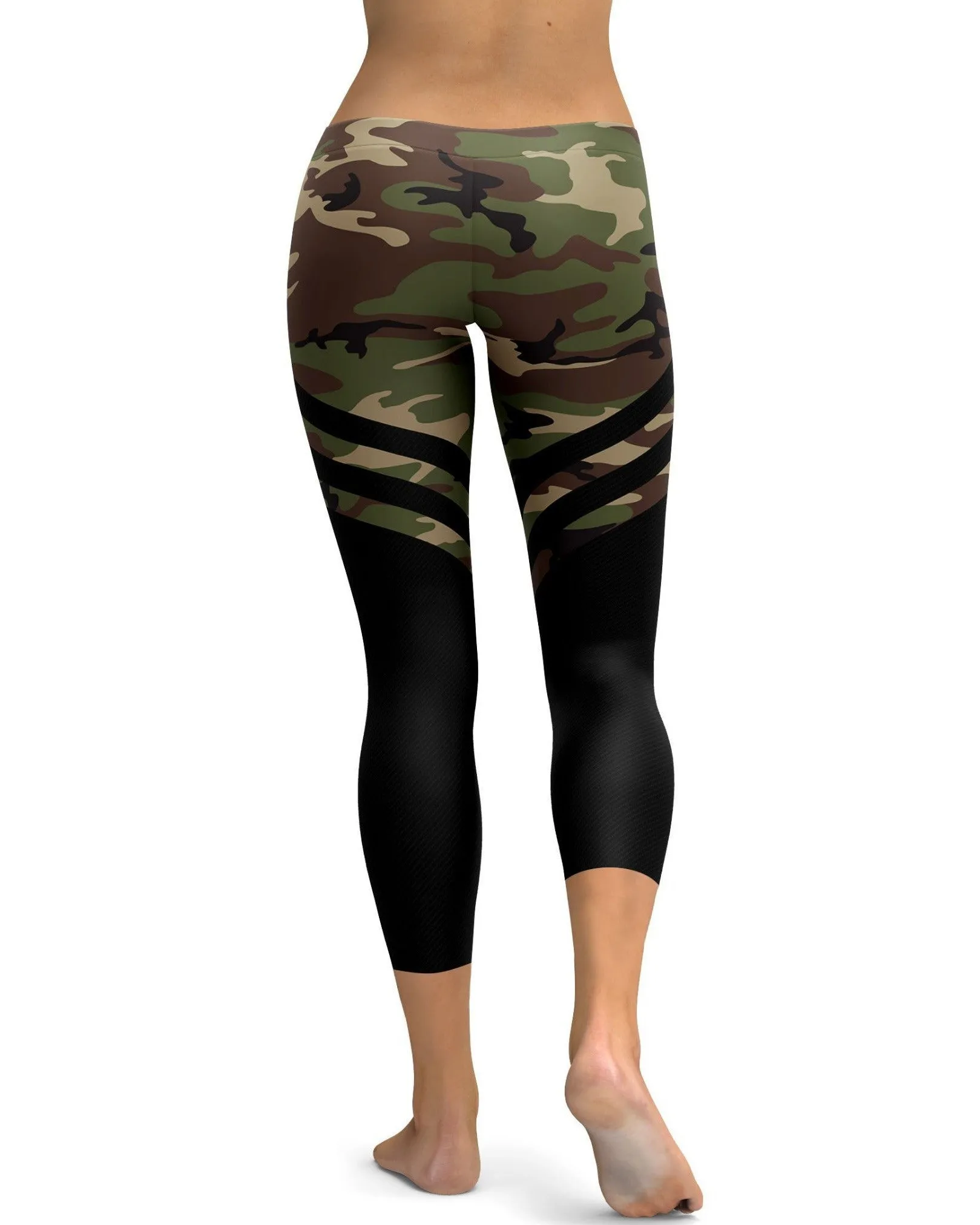 Black & Camo Thigh High Stocking Capris