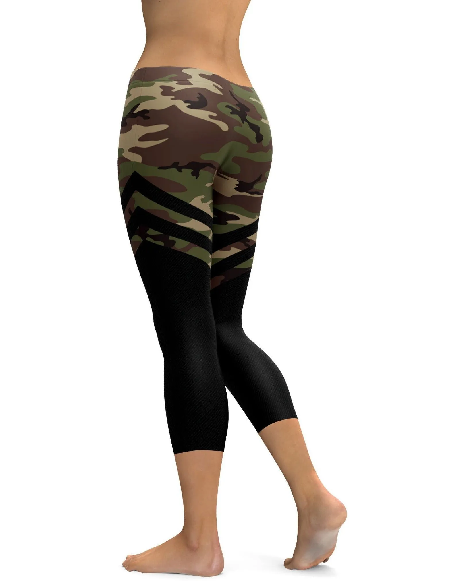 Black & Camo Thigh High Stocking Capris