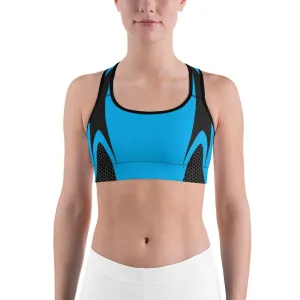 Blue Honeycomb Carbon Sports Bra