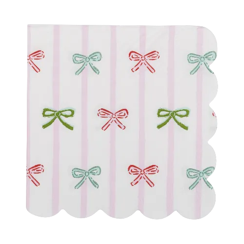 Bow Stripe Scallop Napkin