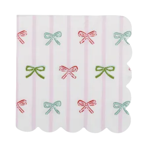 Bow Stripe Scallop Napkin