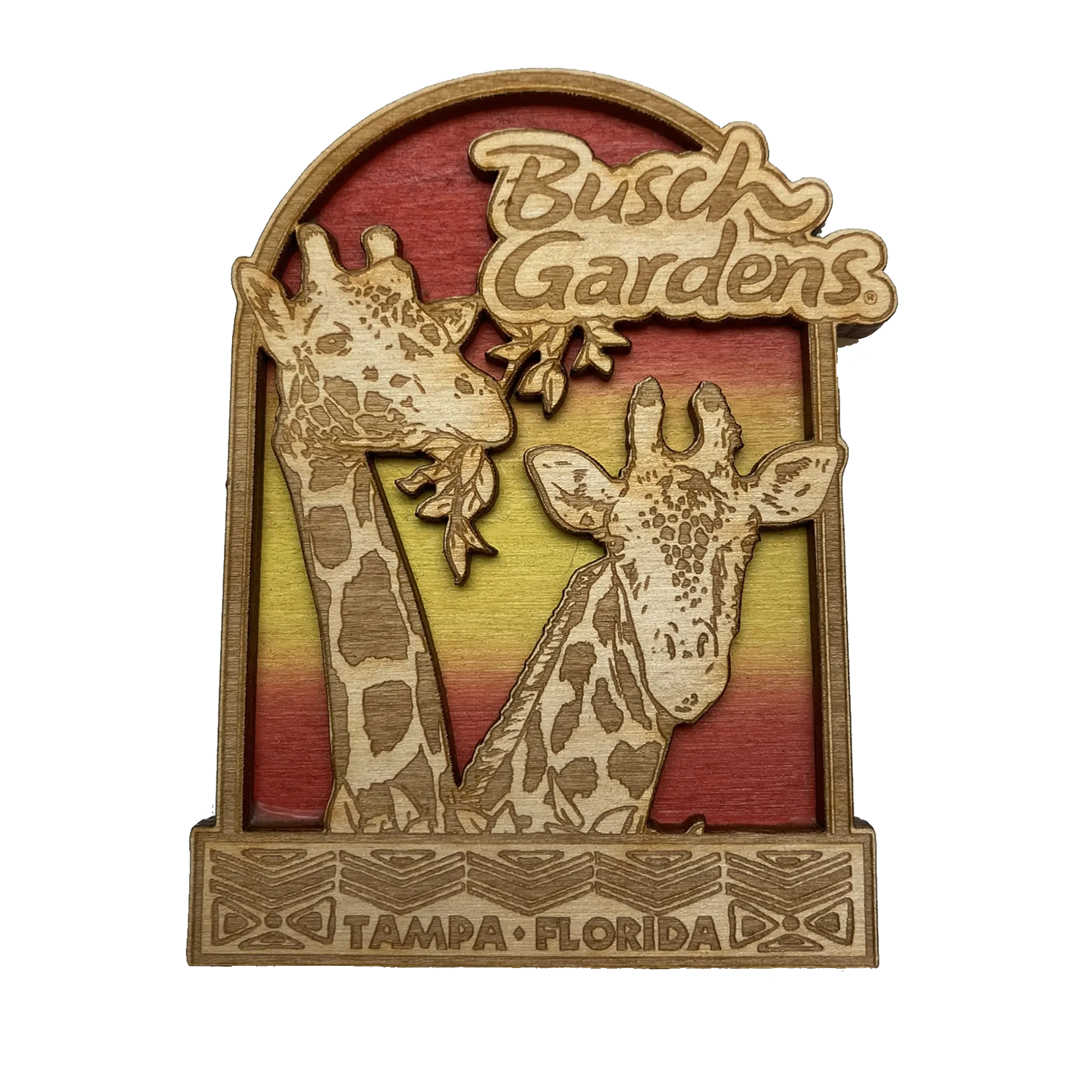 Busch Gardens Giraffe Wooden Magnet