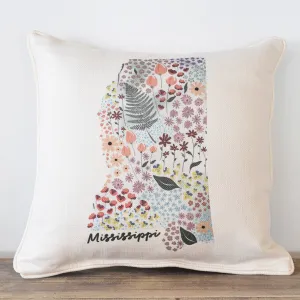 Charming Floral Mississippi Square Pillow