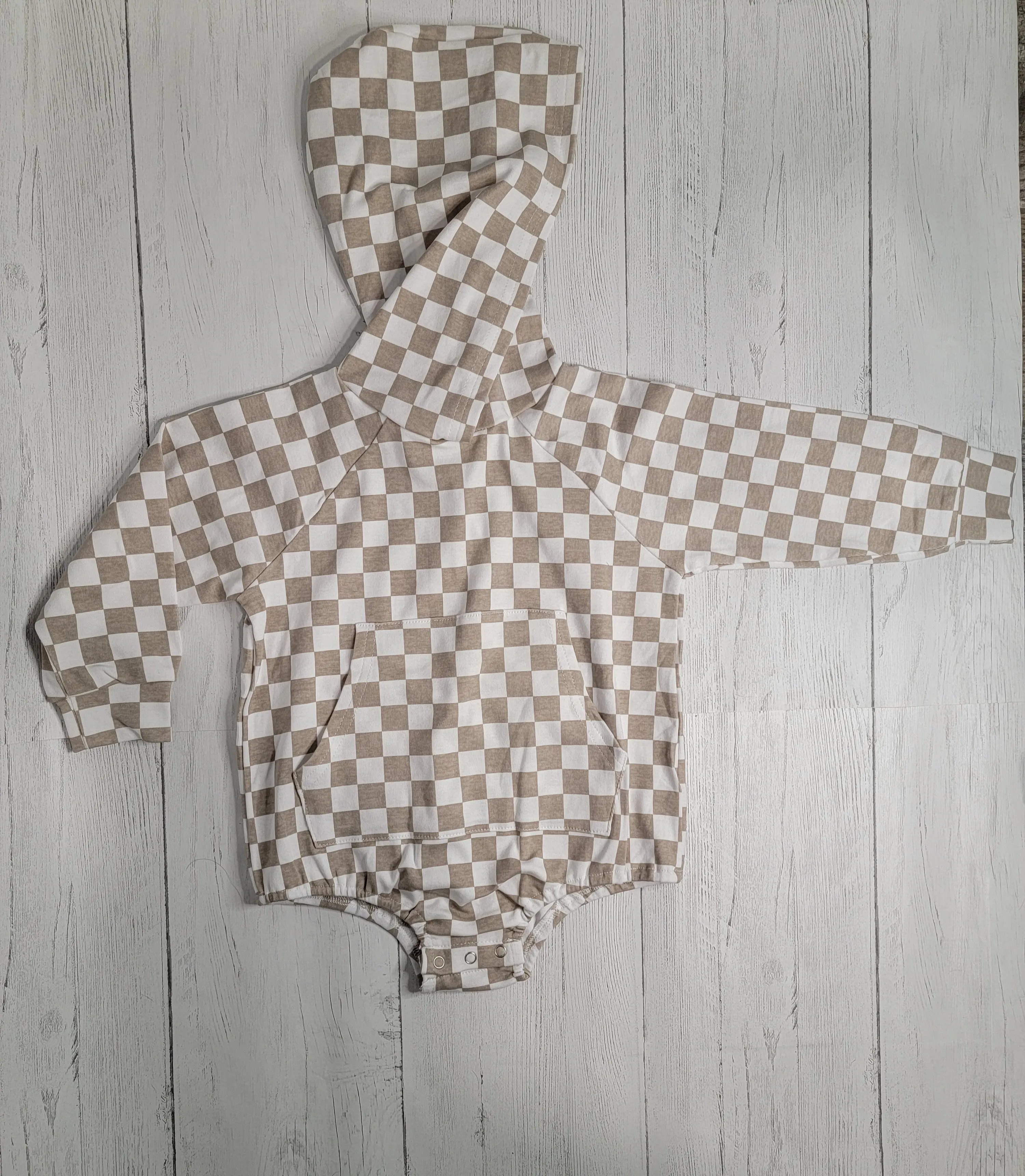 Checkered Hoodie Romper