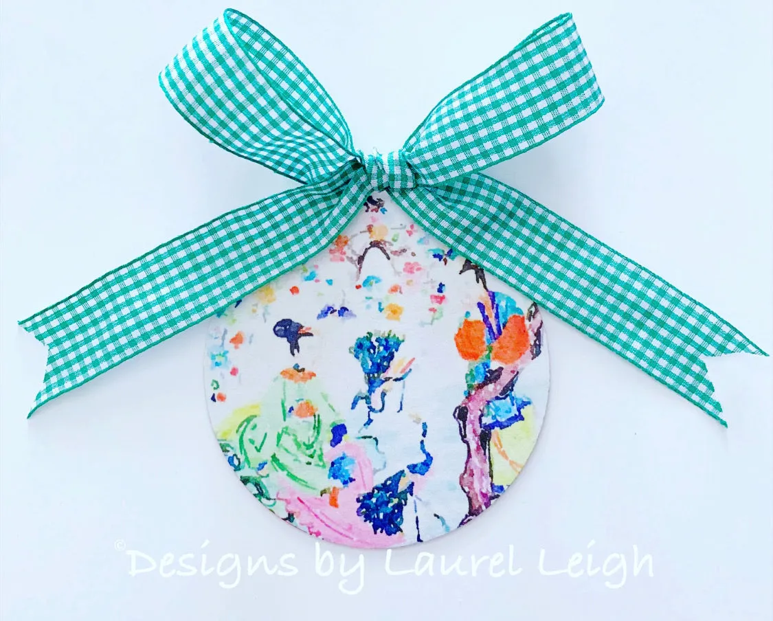 Chinoiserie Ornament - Colorful Ladies Watercolor