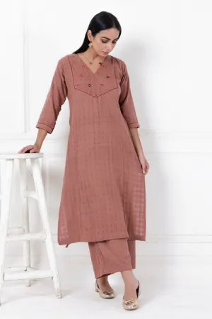 Coco Lily Hand-Embroidered & Handwoven Kurta Set