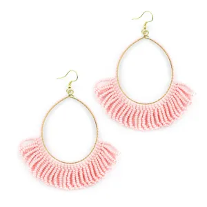 Colorful Beaded Fringe Earrings