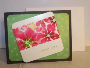 Colorful Flowers and Dots Thank You Card