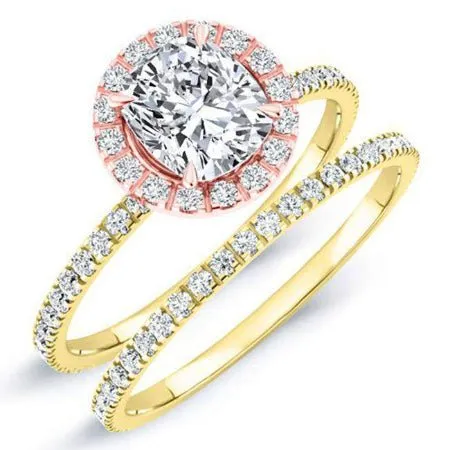 Columbine - GIA Natural Cushion Diamond Bridal Set