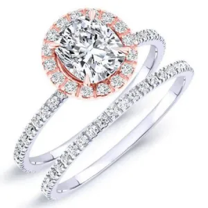 Columbine - GIA Natural Cushion Diamond Bridal Set