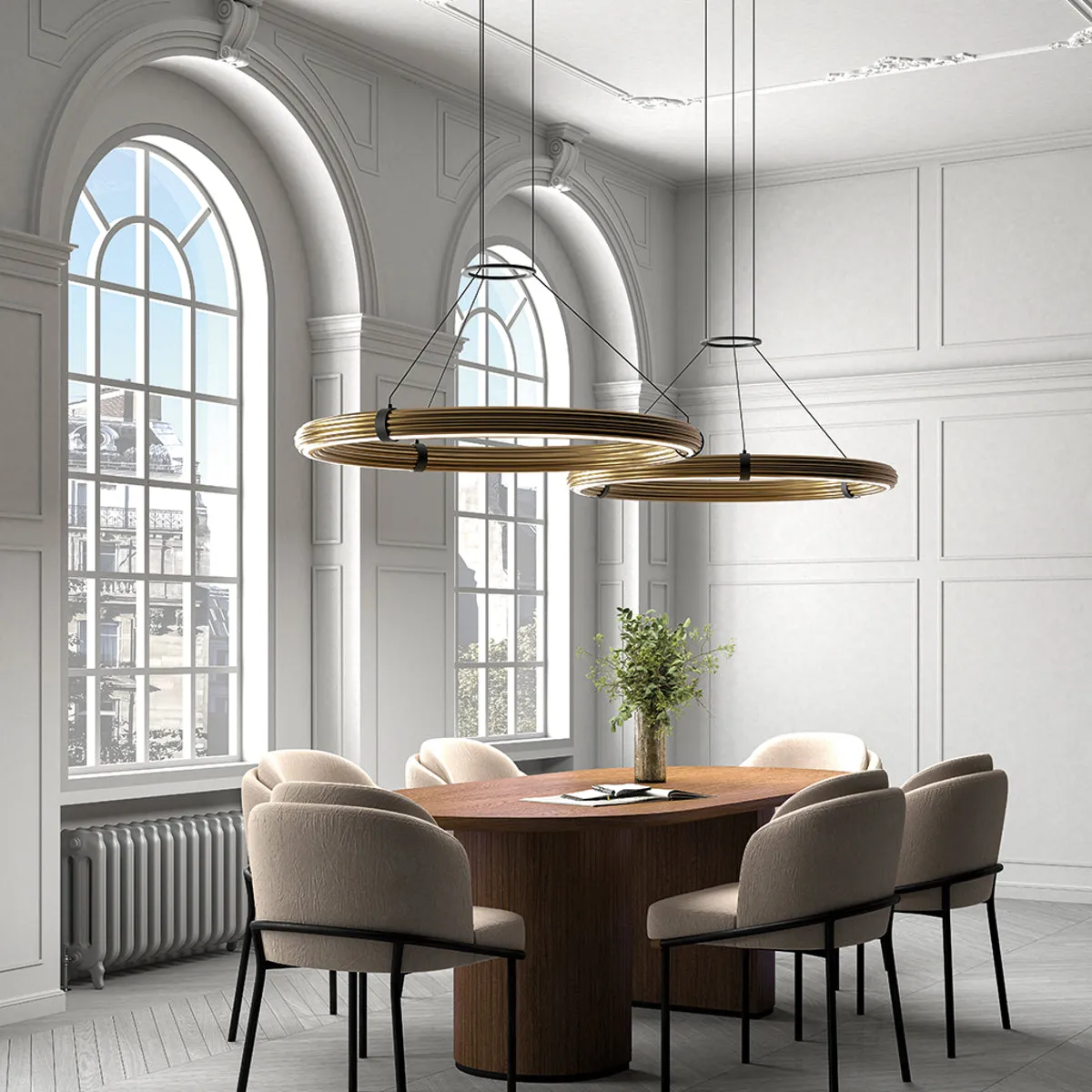 Contemporary Metal Ring Ceiling Pendant