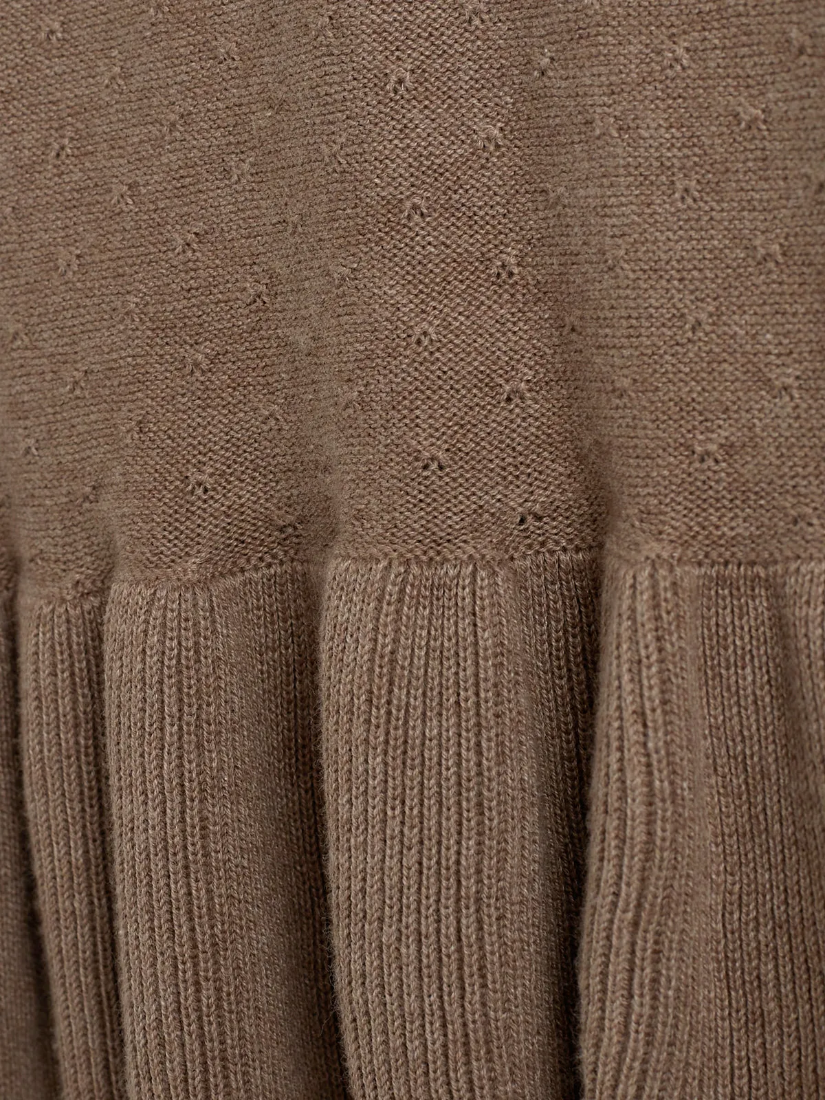 Cotton Knit Tunic - Kids - Brown Melange