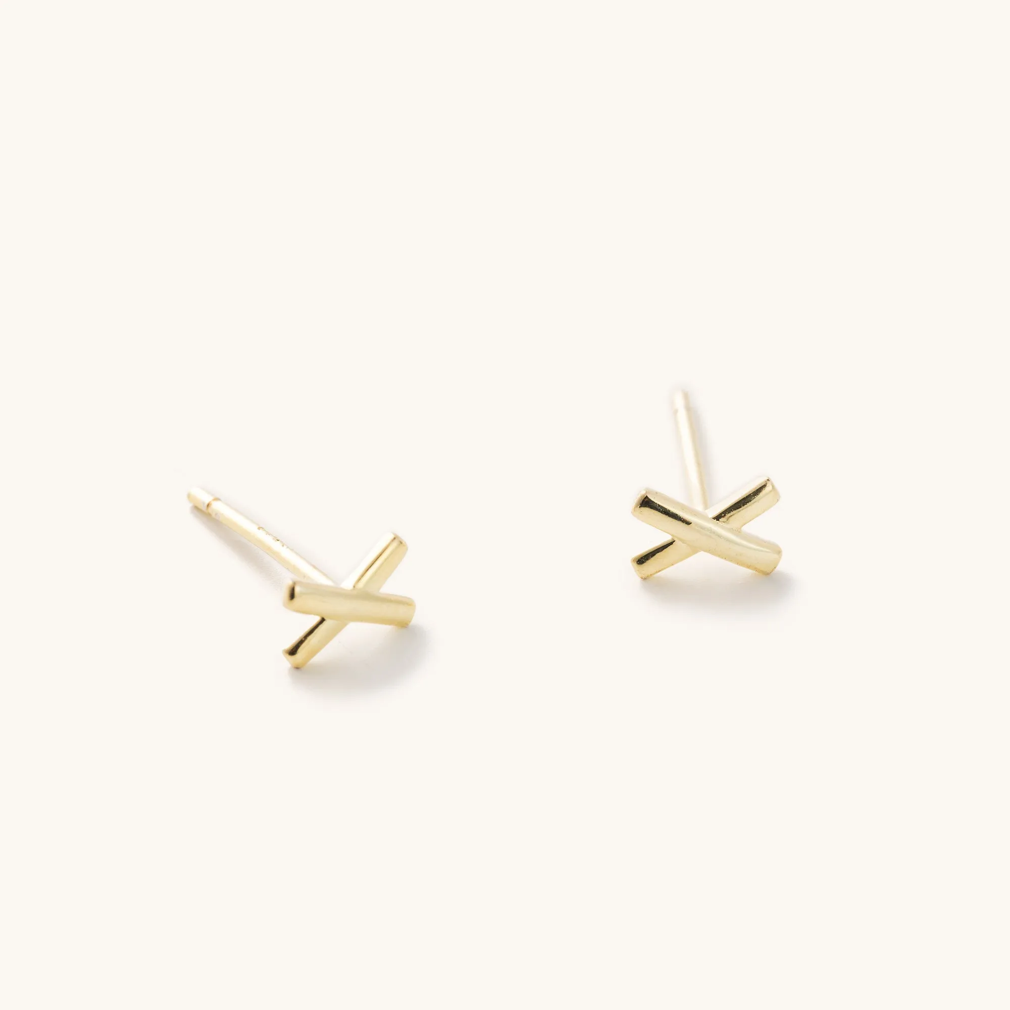 Criss Cross Gold Studs