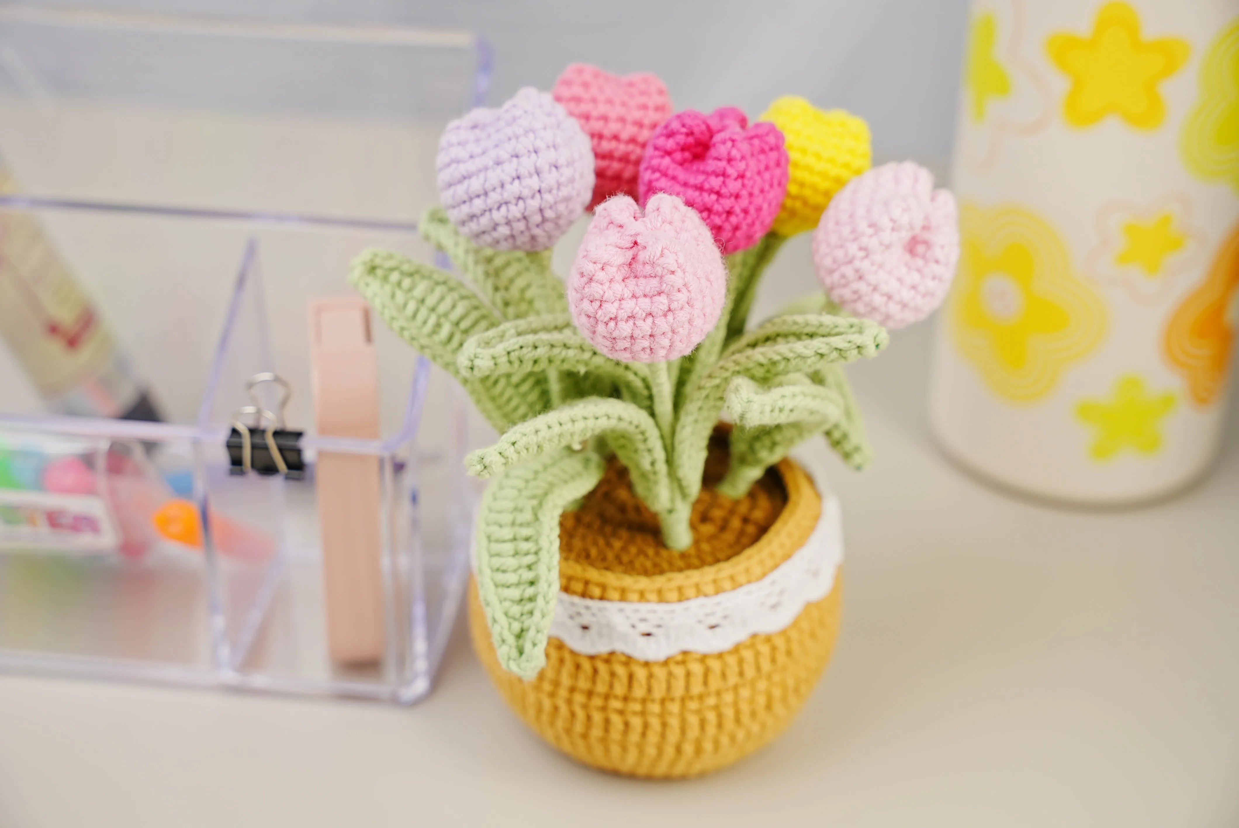 Crochet Potted Tulips