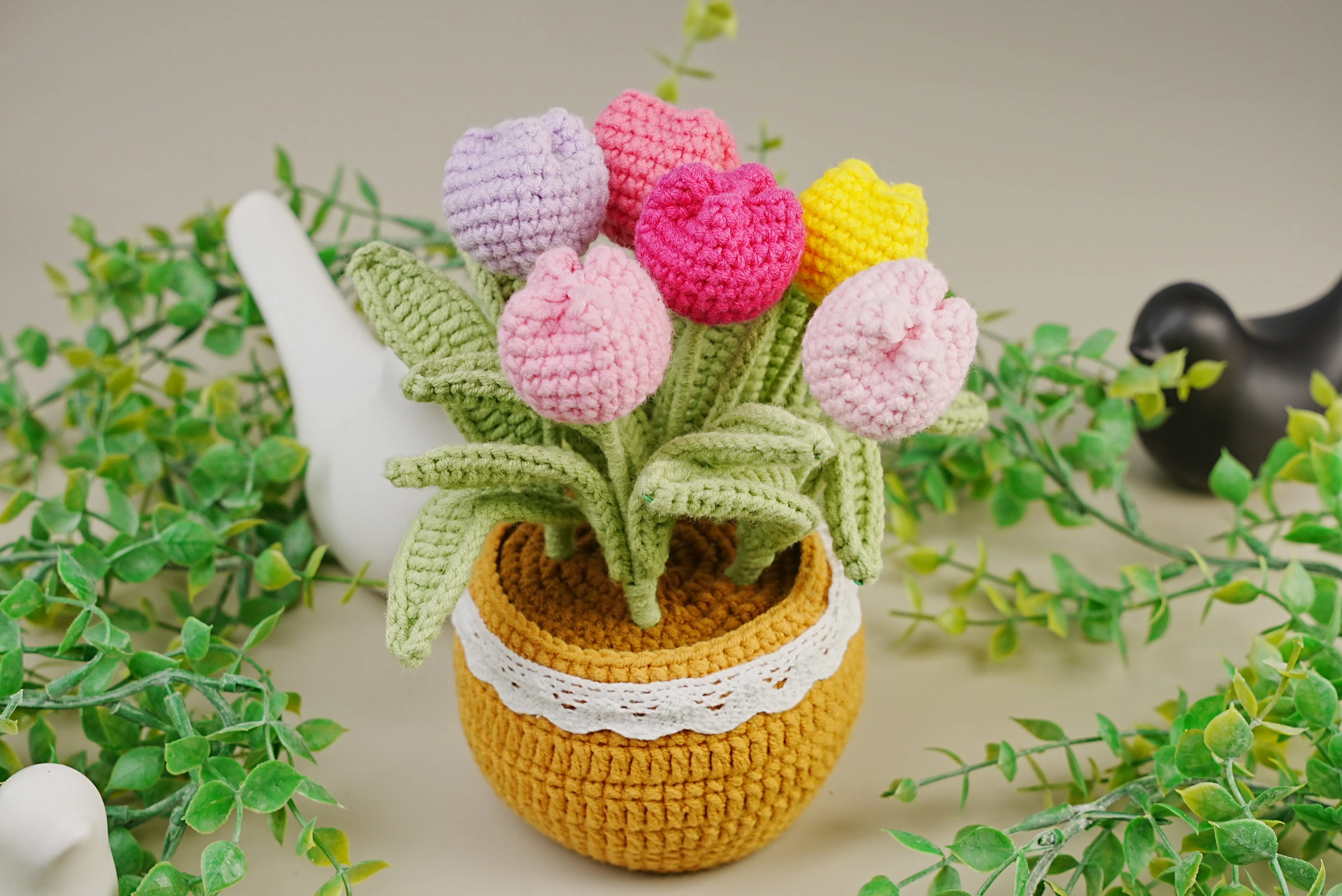 Crochet Potted Tulips