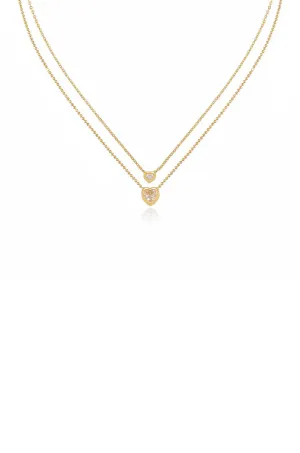 Dainty Chain and Crystal Necklace Set