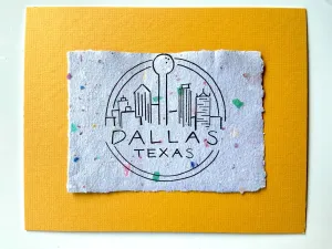 Dallas Skyline Print on Eco-Friendly Handmade Paper