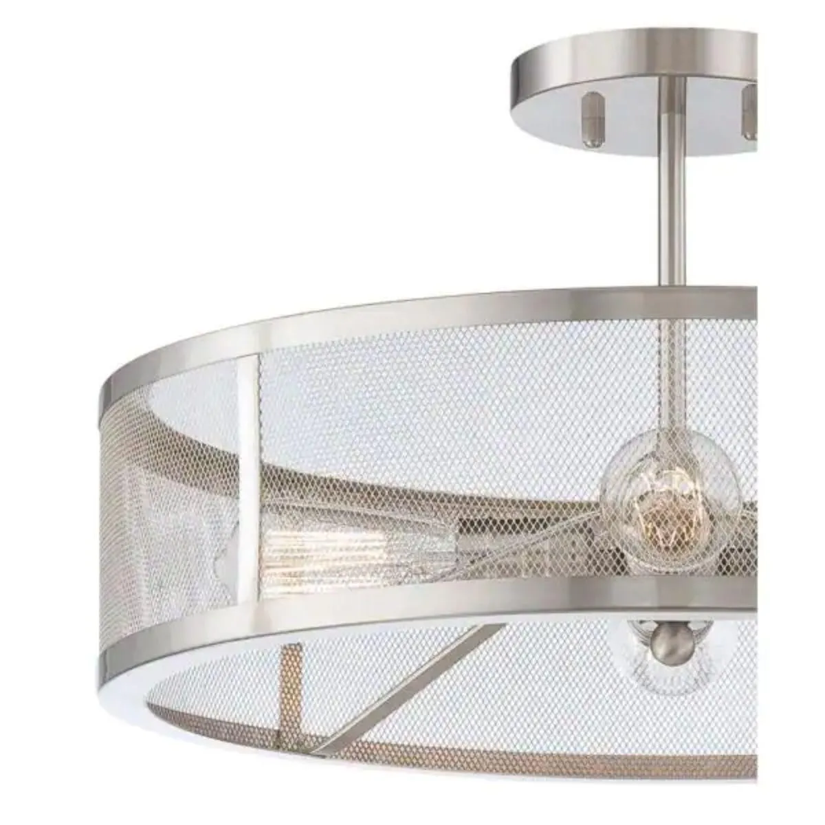 Downtown Edison 19 in. 4 Lights Semi flush Mount Light Brushed Nickel finish