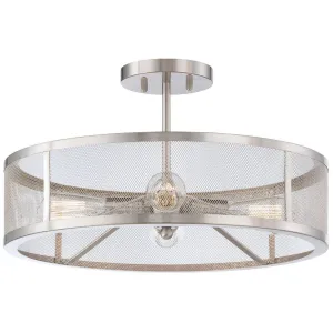 Downtown Edison 19 in. 4 Lights Semi flush Mount Light Brushed Nickel finish