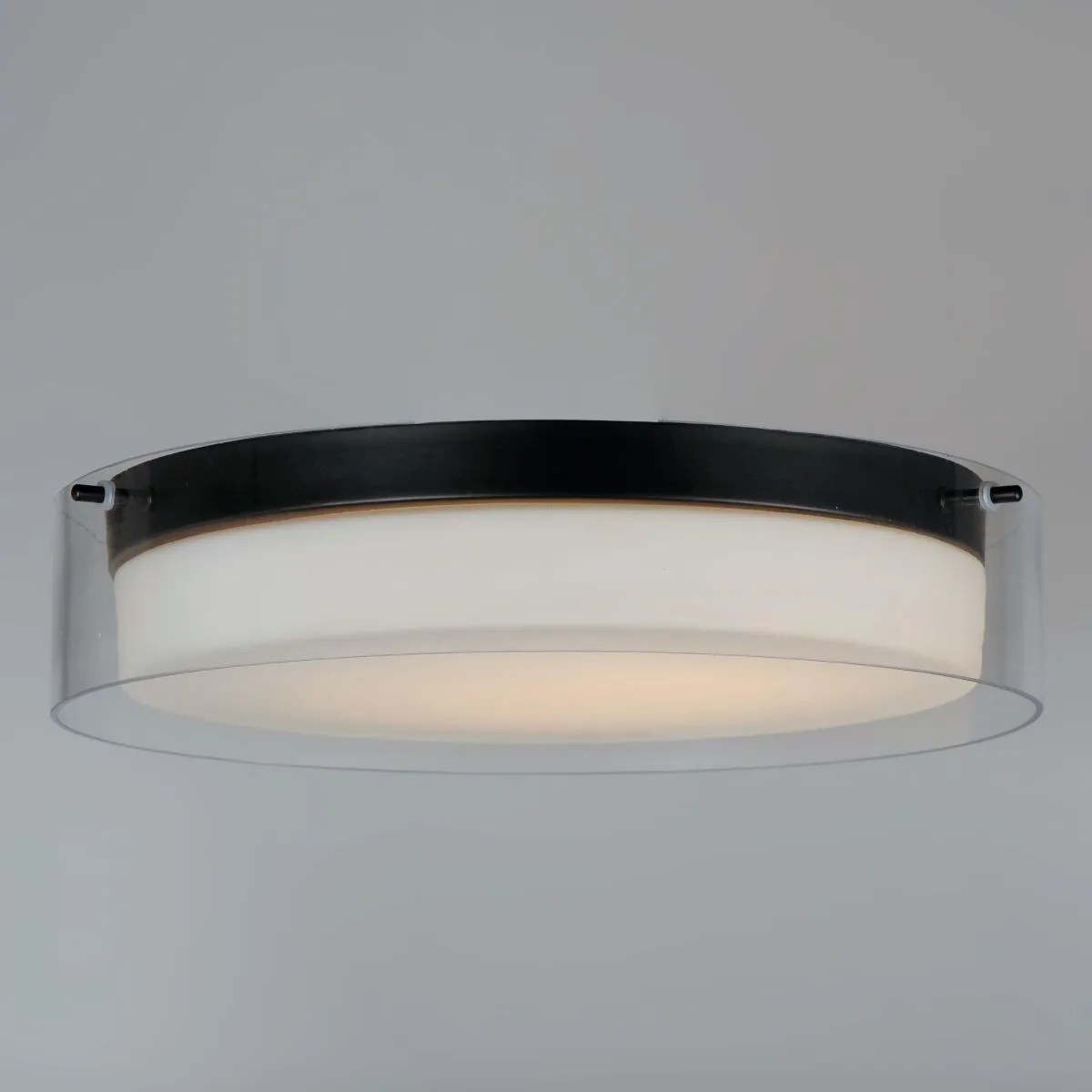 Duo 16 in. LED Flush Mount Light Black Finish