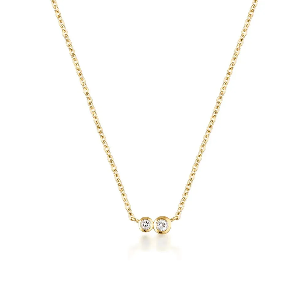 Duo Necklace | White Topaz