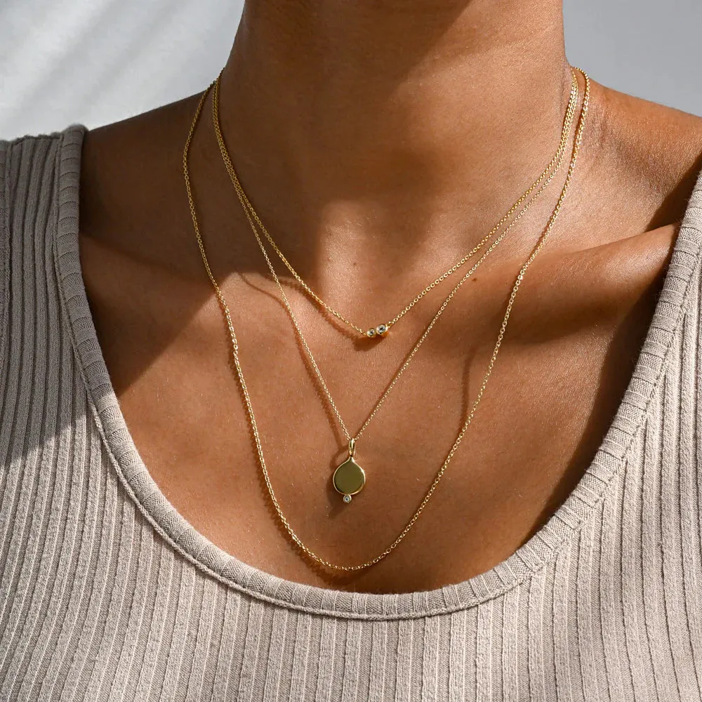 Duo Necklace | White Topaz