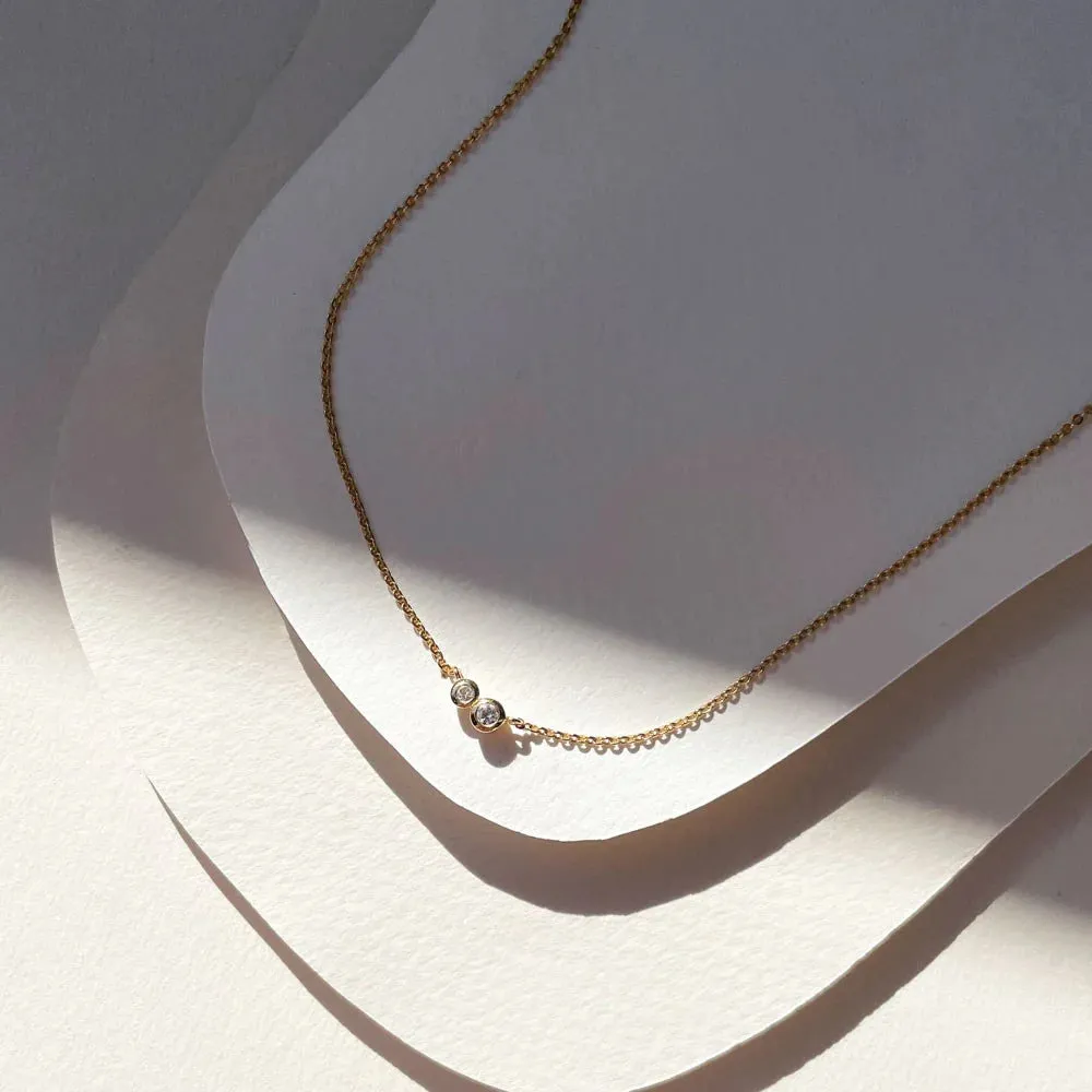 Duo Necklace | White Topaz