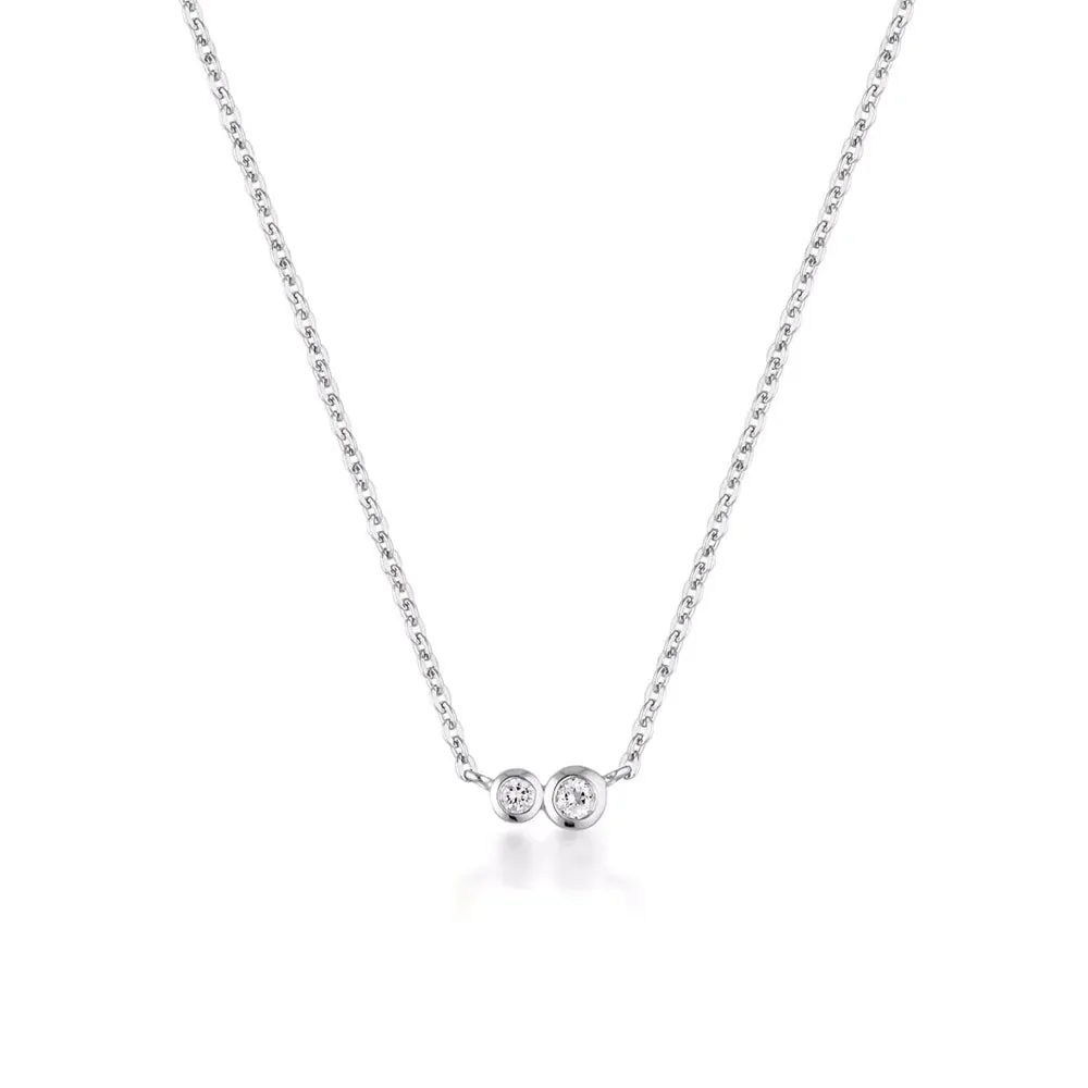 Duo Necklace | White Topaz