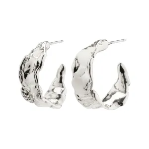 ELARA recycled organic shaped hoop earrings silver-plated