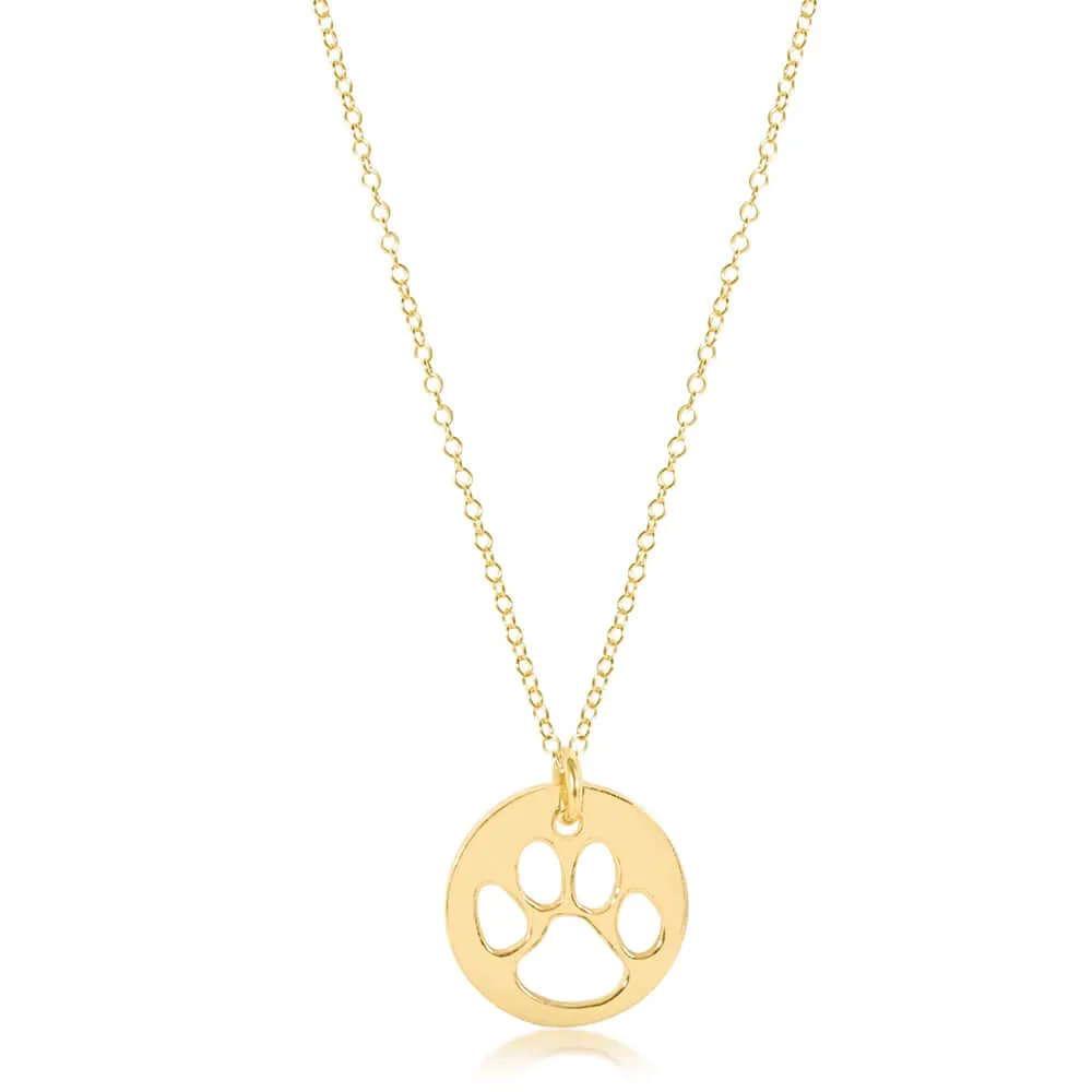 ENewton 16"  Paw Print Gold Disc Necklace