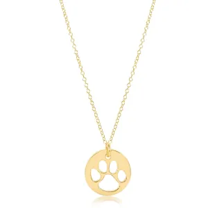 ENewton 16"  Paw Print Gold Disc Necklace