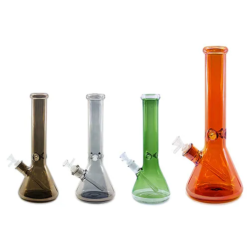 Experience the Essence of Smoking with Iridescent Shiny Finish Beaker Water Pipe (14")