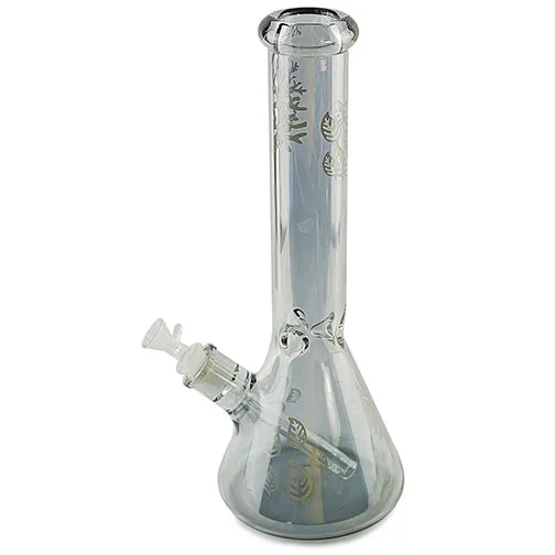 Experience the Essence of Smoking with Iridescent Shiny Finish Beaker Water Pipe (14")